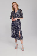 Joseph Ribkoff Midnight Blue/Vanilla Floral Print Dress Style 241764