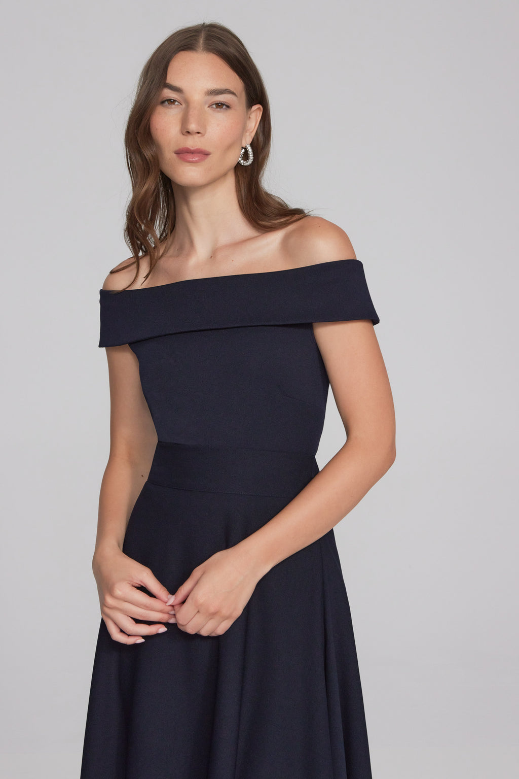Joseph Ribkoff Midnight Blue Off-the-Shoulder Top Style 241787