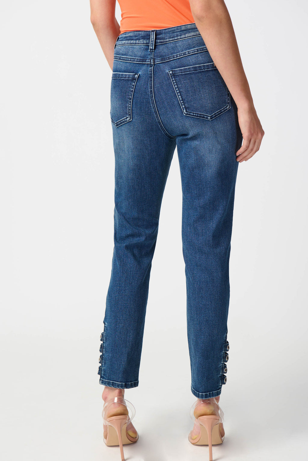 Joseph Ribkoff Classic Slim Jeans with Embellished Hem Style 241900