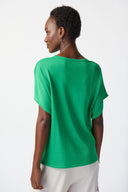 Joseph Ribkoff Green Sweater With Cutout Neckline Style 241915