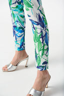 Joseph Ribkoff Vanilla/Multi Tropical Print Slim Fit Pants Style 242000