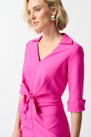 Joseph Ribkoff Ultra Pink Lux Twill Sheath Dress Style 242011