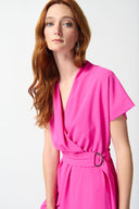 Joseph Ribkoff Ultra Pink Belted Wrap Dress Style 242013