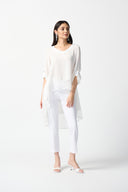 Joseph Ribkoff White High Low Flare Top Style 242066