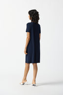 Joseph Ribkoff Midnight Blue/Vanilla Stripe Combo Shift Dress Style 242068