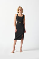 Joseph Ribkoff Black Lux Twill Sheath Dress Style 242101