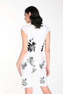 Frank Lyman Off-White/Black Floral Print Sleeveless Dress Style 242110