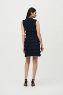 Joseph Ribkoff Midnight Blue Ruffled Sleeveless Dress Style 242116