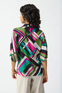 Joseph Ribkoff Black/Multi Geometric Print Boxy Top Style 242176