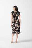 Joseph Ribkoff Black/Multi Floral Print Fit and Flare Dress Style 242190