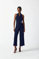 Jospeh RIbkoff Midnight Blue Wrap Culotte Jumpsuit Style 242197