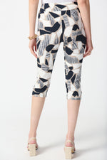 Joseph Ribkoff Vanilla/Multi Abstract Print Capri Pants Style 242224