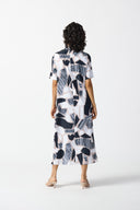 Joseph Ribkoff Vanilla/Multi Abstract Print Trapeze Dress Style 242227