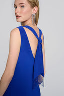 Joseph Ribkoff Royal Sapphire Beaded Hem Sheath Dress Style 242702