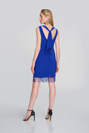 Joseph Ribkoff Royal Sapphire Beaded Hem Sheath Dress Style 242702