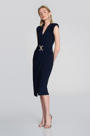 Joseph Ribkoff Black Sleeveless Wrap Dress Style 242711