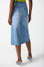 Joseph Ribkoff Light Blue Denim A-Line Skirt Style 242919