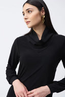 Joseph Ribkoff Black Straight Cowl Collar Top Style 243063