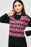 Joseph Ribkoff Black/Multi Geometric Print Tunic Style 243071