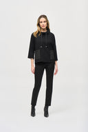 Joseph Ribkoff Black Cowl Collar Boxy Top Style 243085