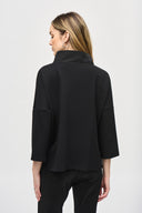 Joseph Ribkoff Black Cowl Collar Boxy Top Style 243085