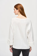 Joseph Ribkoff Vanilla Needle Rib Boxy Top Style 243103