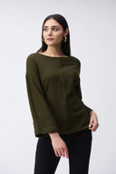 Joseph Ribkoff Olive/Black Boxy Top Style 243103