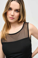 Joseph Ribkoff Black Mesh Sleeveless Fitted Top Style 243104