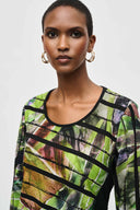 Joseph Ribkoff Black/Multi Abstract Print Tunic Style 243112