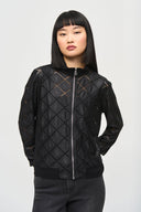 Joseph RIbkoff Black Novelty Knit Boxy Jacket Style 243115