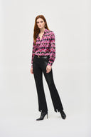 Joseph Ribkoff Black Slit Hem Flared Pants Style 243139