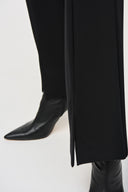 Joseph Ribkoff Black Slit Hem Flared Pants Style 243139