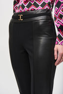 Joseph Ribkoff Black Slit Hem Flared Pants Style 243139