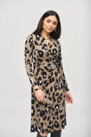 Joseph Ribkoff Black/Multi Animal Print Wrap Dress Style 243173