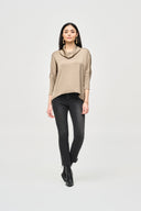 Joseph Ribkoff Java Satin Cowl Collar Top Style 243189