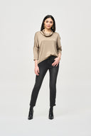 Joseph Ribkoff Java Satin Cowl Collar Top Style 243189