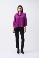 Joseph Ribkoff Java Satin Cowl Collar Top Style 243189