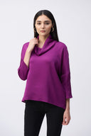 Joseph Ribkoff Java Satin Cowl Collar Top Style 243189