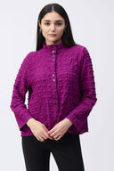 Joseph Ribkoff Iguana Bubble Jacquard Mock Collar Jacket Style 243199