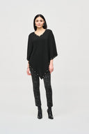 Joseph Ribkoff Black Poncho With Pearls Style 243222