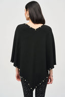 Joseph Ribkoff Black Poncho With Pearls Style 243222