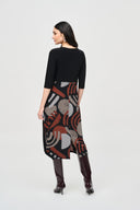 Joseph Ribkoff Black/Multi Geometric Print Cocoon Dress Style 243234