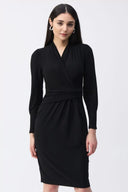 Joseph Ribkoff Black Draped Wrap Dress Style 243236