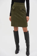 Joseph Ribkoff Lava A-Line Faux Suede Pull-On Skirt Style 243238