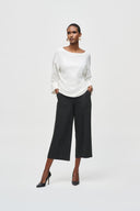 Joseph Ribkoff Charcoal Grey Pull-On Culotte Pants Style 243259