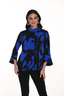 Frank Lyman Royal/Black Abstract Print Jacket Style 243271