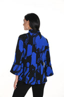 Frank Lyman Royal/Black Abstract Print Jacket Style 243271