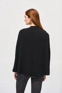 Joseph Ribkoff Black Jacquard Sweater Knit Cover-Up Style 243279