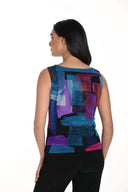 Frank Lyman Fuchsia/Turquoise Abstract Print Sleeveless Top Style 243301