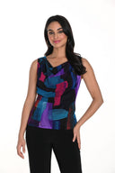 Frank Lyman Fuchsia/Turquoise Abstract Print Sleeveless Top Style 243301